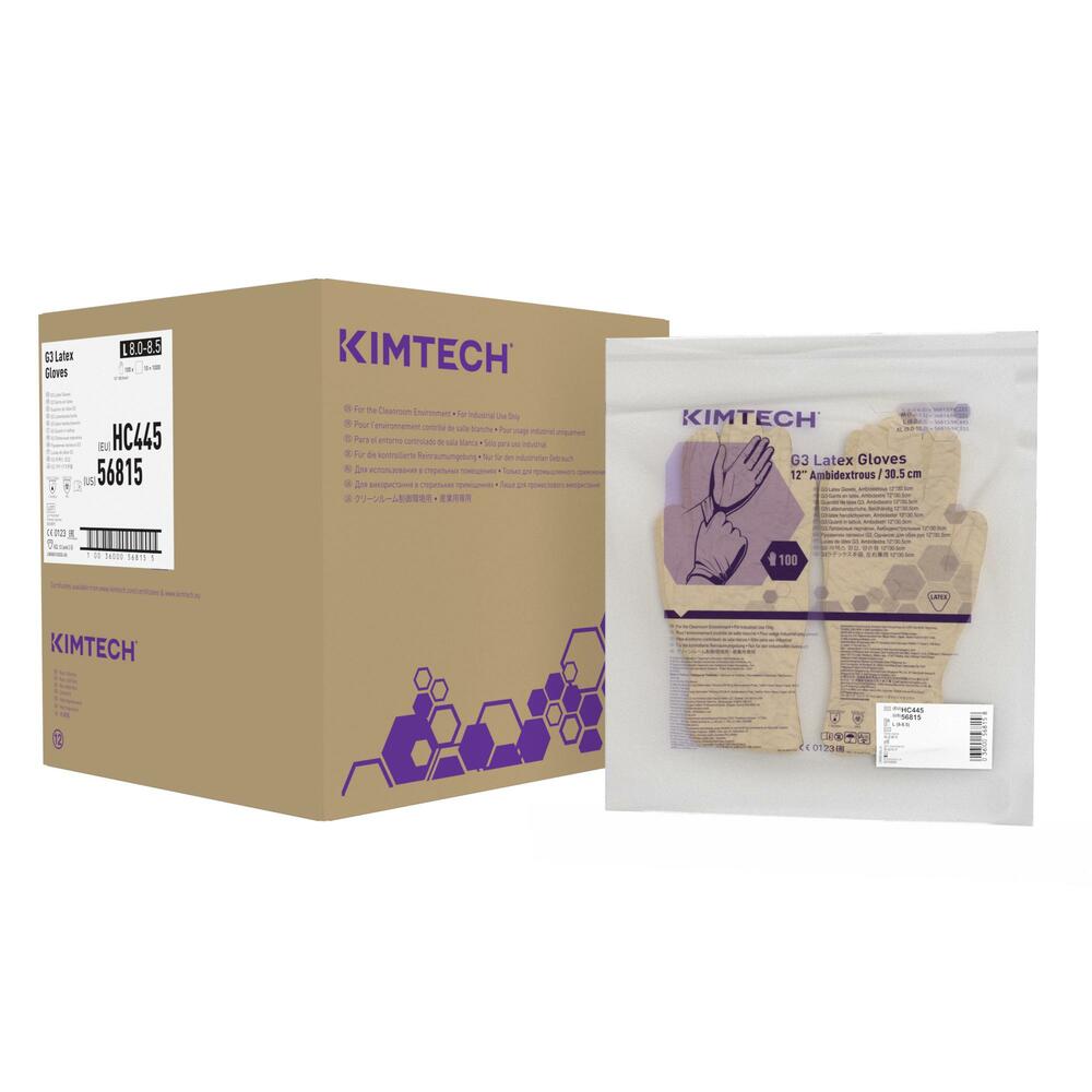 Kimtech™ G3 Guanti ambidestri in lattice HC445 - Naturale, L, 10x100 (1.000 guanti), lunghezza 30,5 cm - HC445