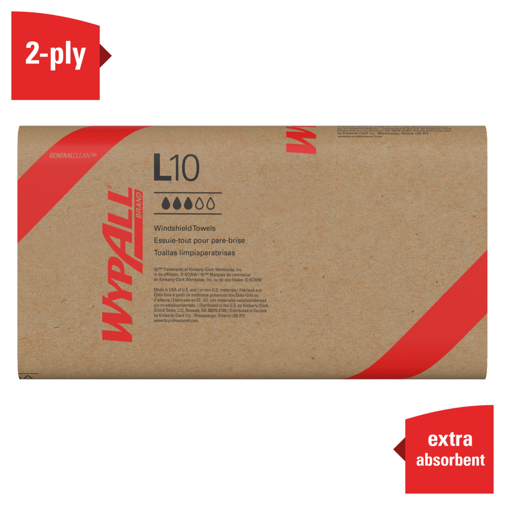 WypAll® GeneralClean™ L10 Light Cleaning Towels (05120), Limited Use Towels, White (140 Sheets/Box, 16 Boxes/Case, 2,400 Sheets/Case) - 05120