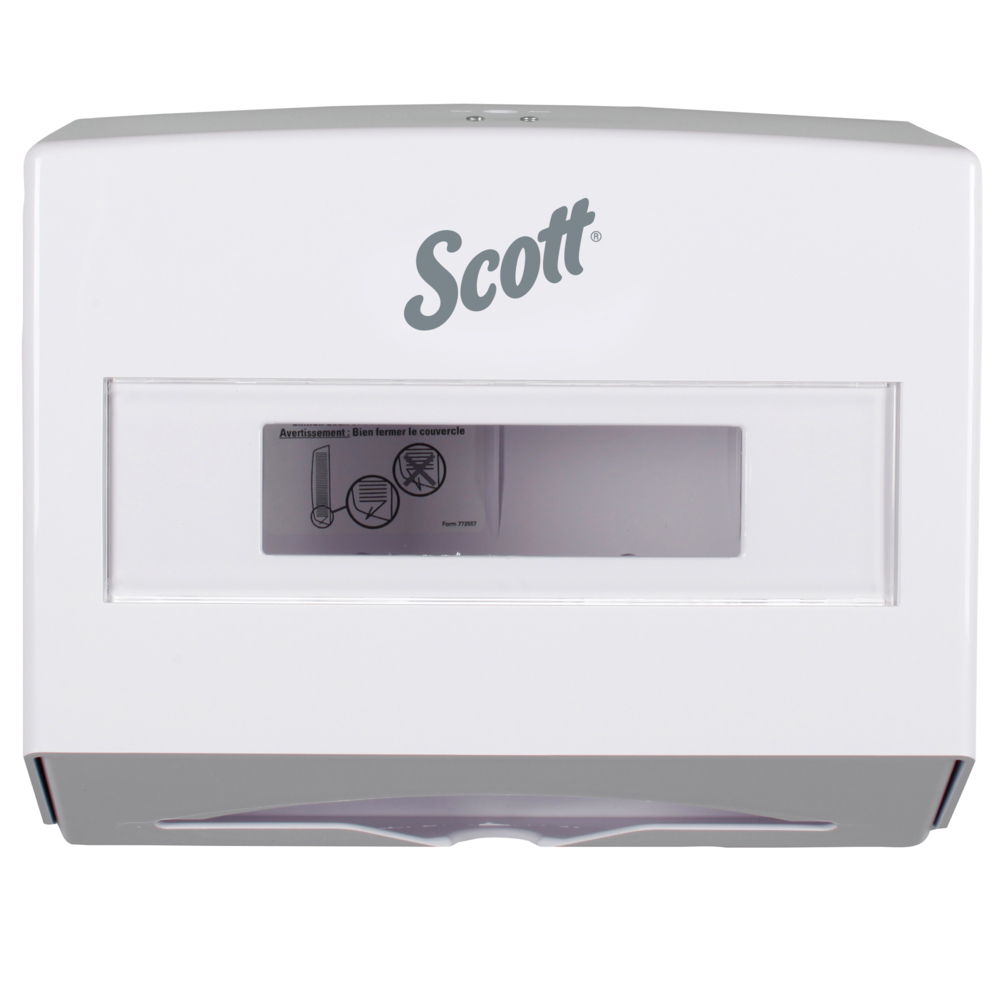 Distributrice d’essuie-mains pliés Scott® Scottfold™ (09214), blanche, 27,31 cm x 22,86 cm x 12,07 cm (10,75 po x 9,0 po x 4,75 po) (qté 1) - 09214
