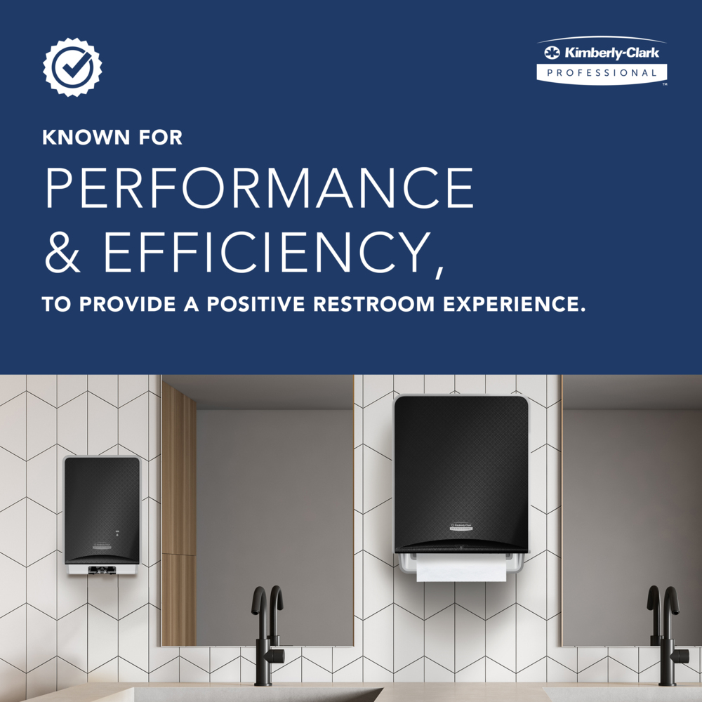 Kimberly-Clark Professional™ Sanitouch Manual Hard Roll Towel Dispenser (09995), White, for 1.75" Core Roll Towels, 12.63" x 16.13" x 10.2" (Qty 1) - 09995