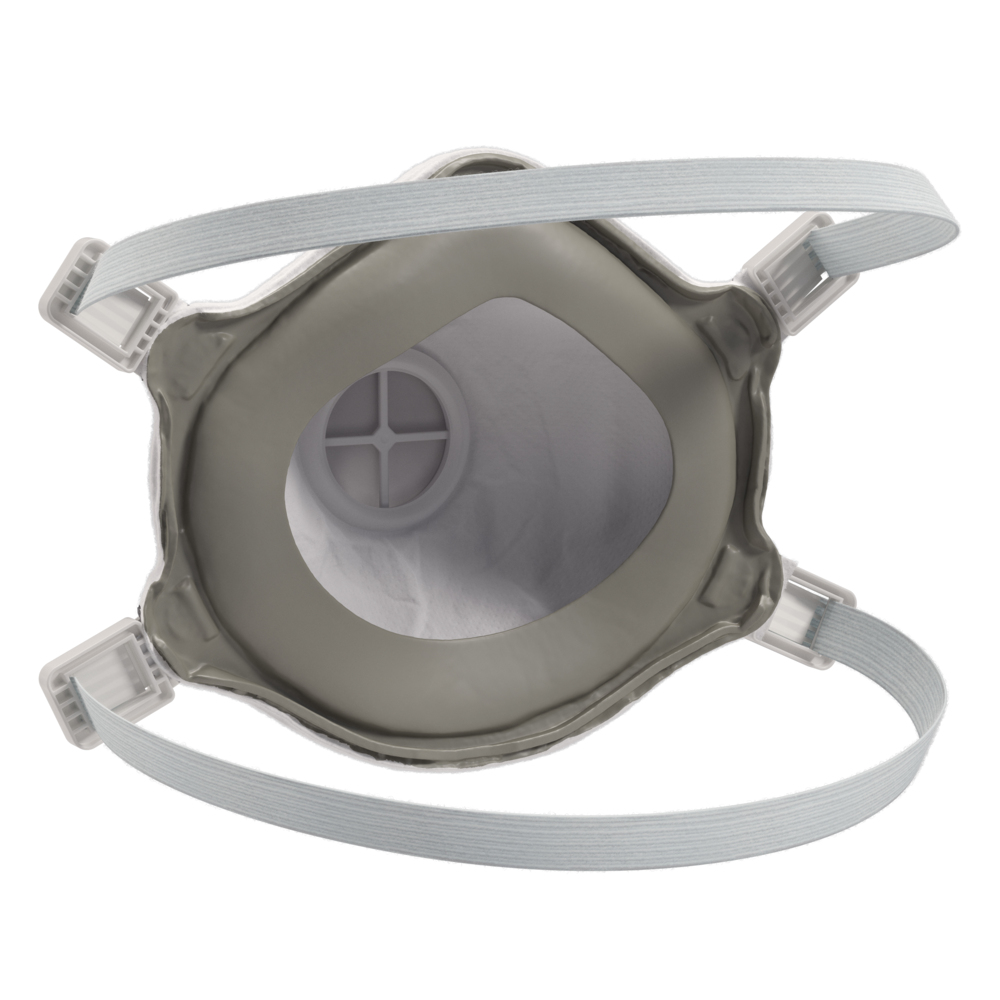 KleenGuard™ 3800 Series P100 Particulate Respirator (55400), RA3830V Molded Cup Style, NIOSH-Approved, Exhalation Valve, Regular, White (1 Respirator/Bag, 5 Bags/Case, 5 Respirators/Case) - 55400