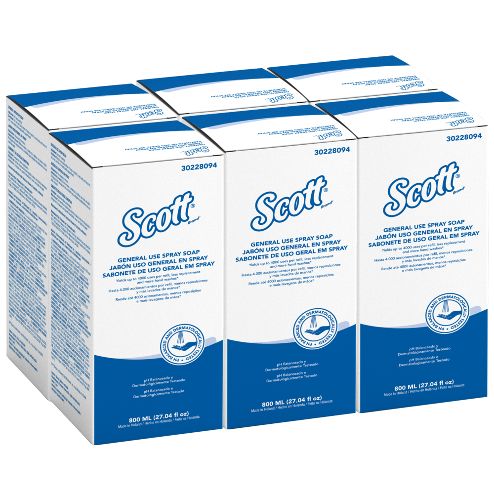 Scott® Essential™ Jabón en Spray 30228094 - 6 x 800 ml (4800 ml Total) - S058640316