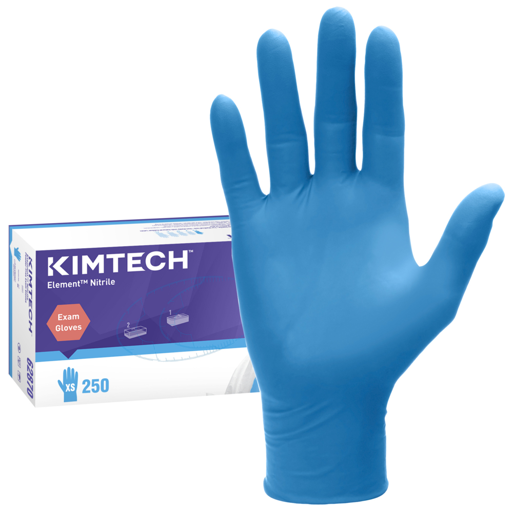 Gants d’examen en nitrile Kimtech™ Element™ (62870), 3,2 mils, ambidextres, 23,6 cm (9,3 po), TP (250/boîte, 10 boîtes, 2 500 gants/caisse) - 62870